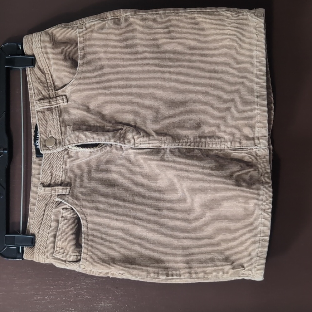 Black Label Tan Corduroy Miniskirt